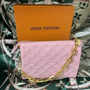 Louis Vuitton Lambskin Pink MM Coussin
